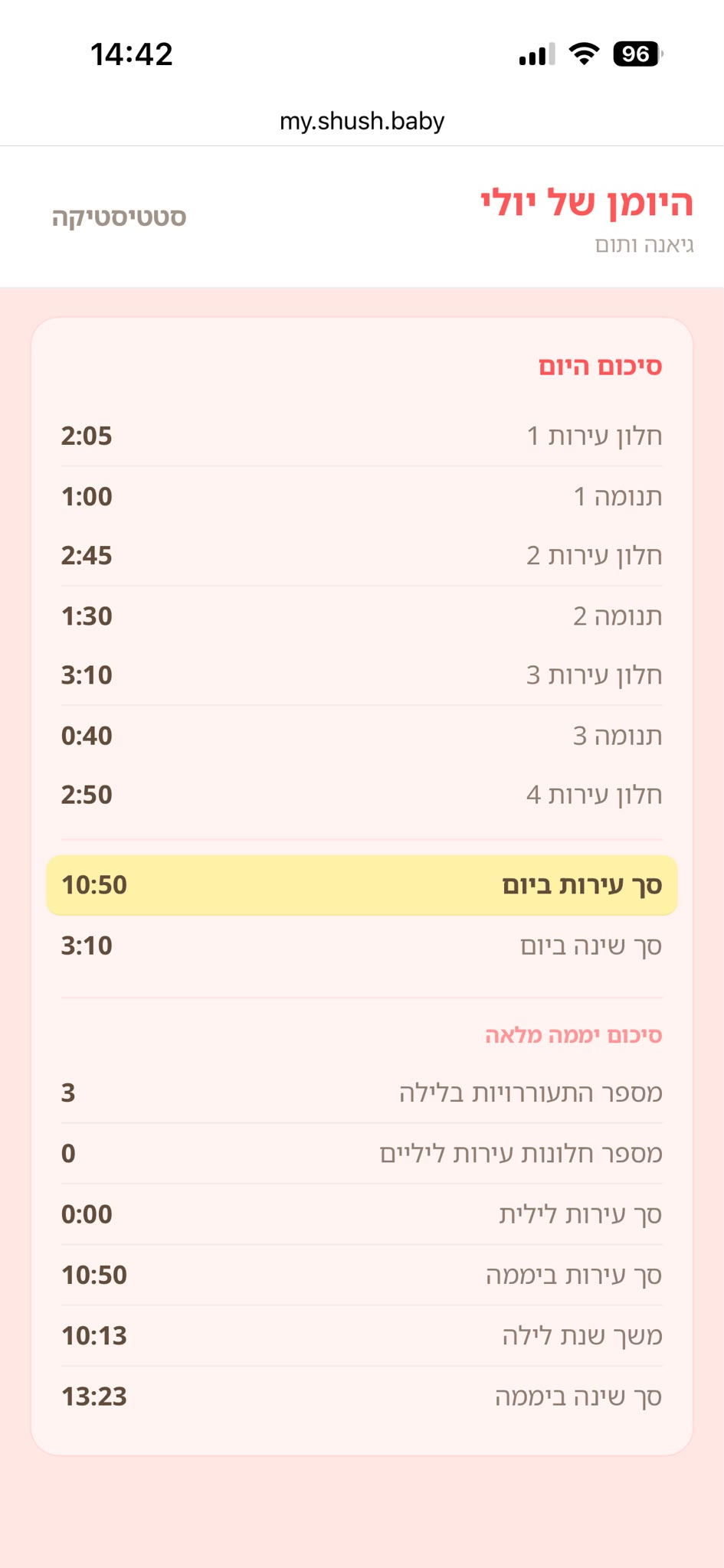 יומן השינה הדיגיטלי - מסך 4